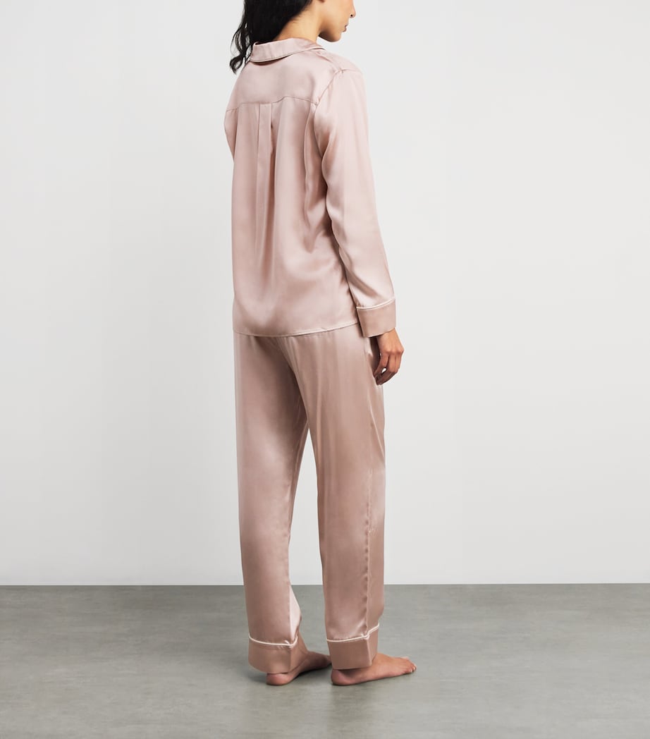 Pink Silk Satin Pyjama Set