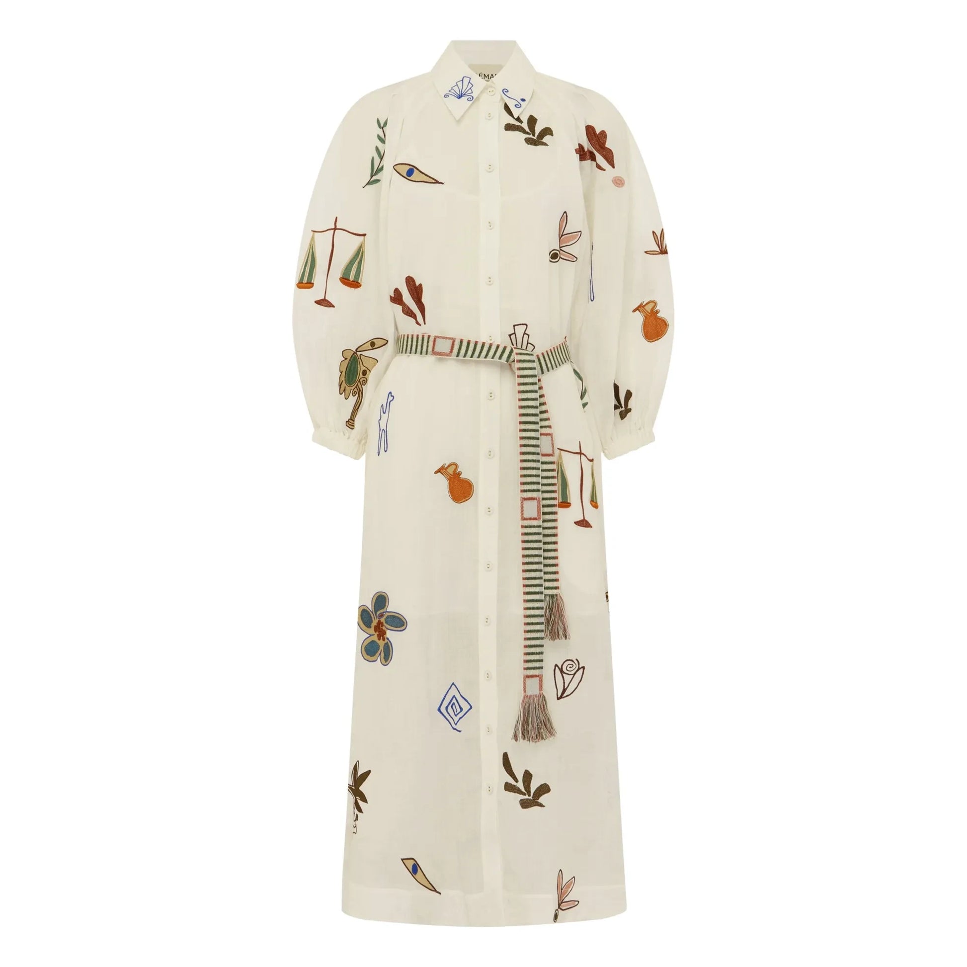 Alémais - Mina Embroidered Dress | White
