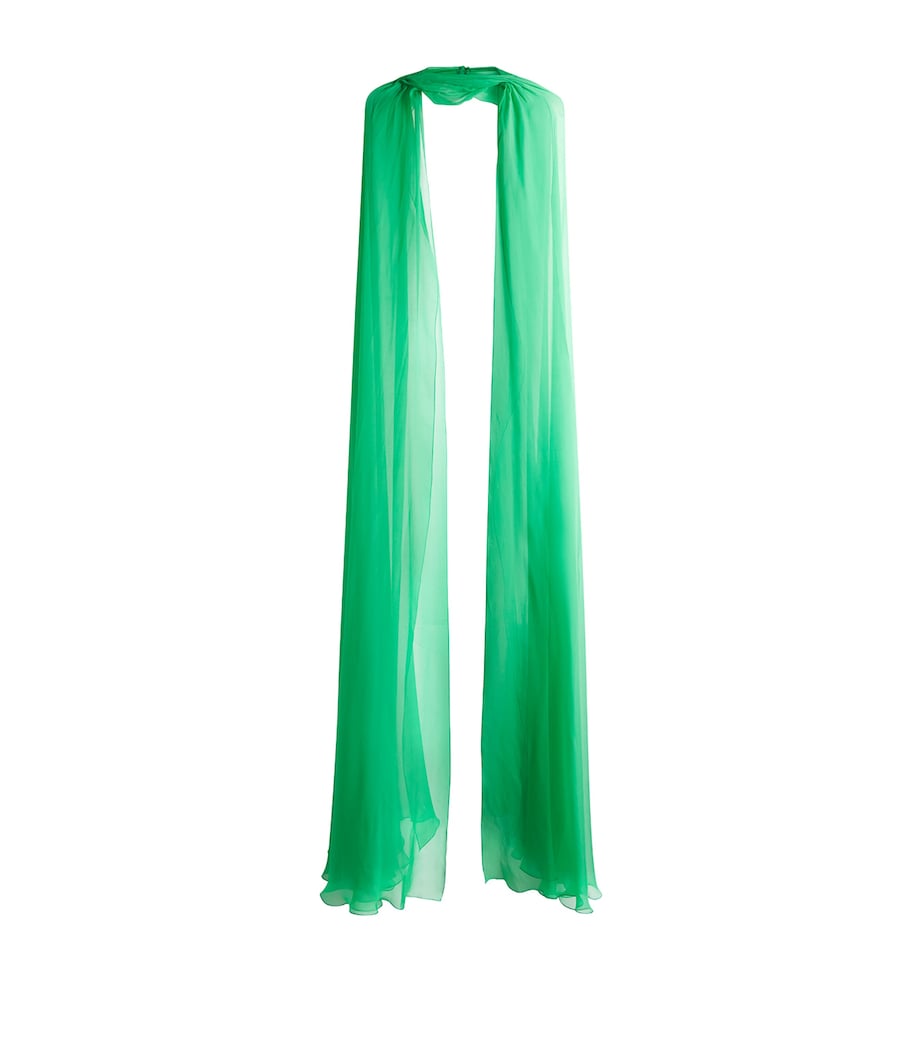 Zuhair Murad Green Silk Chiffon Scarf