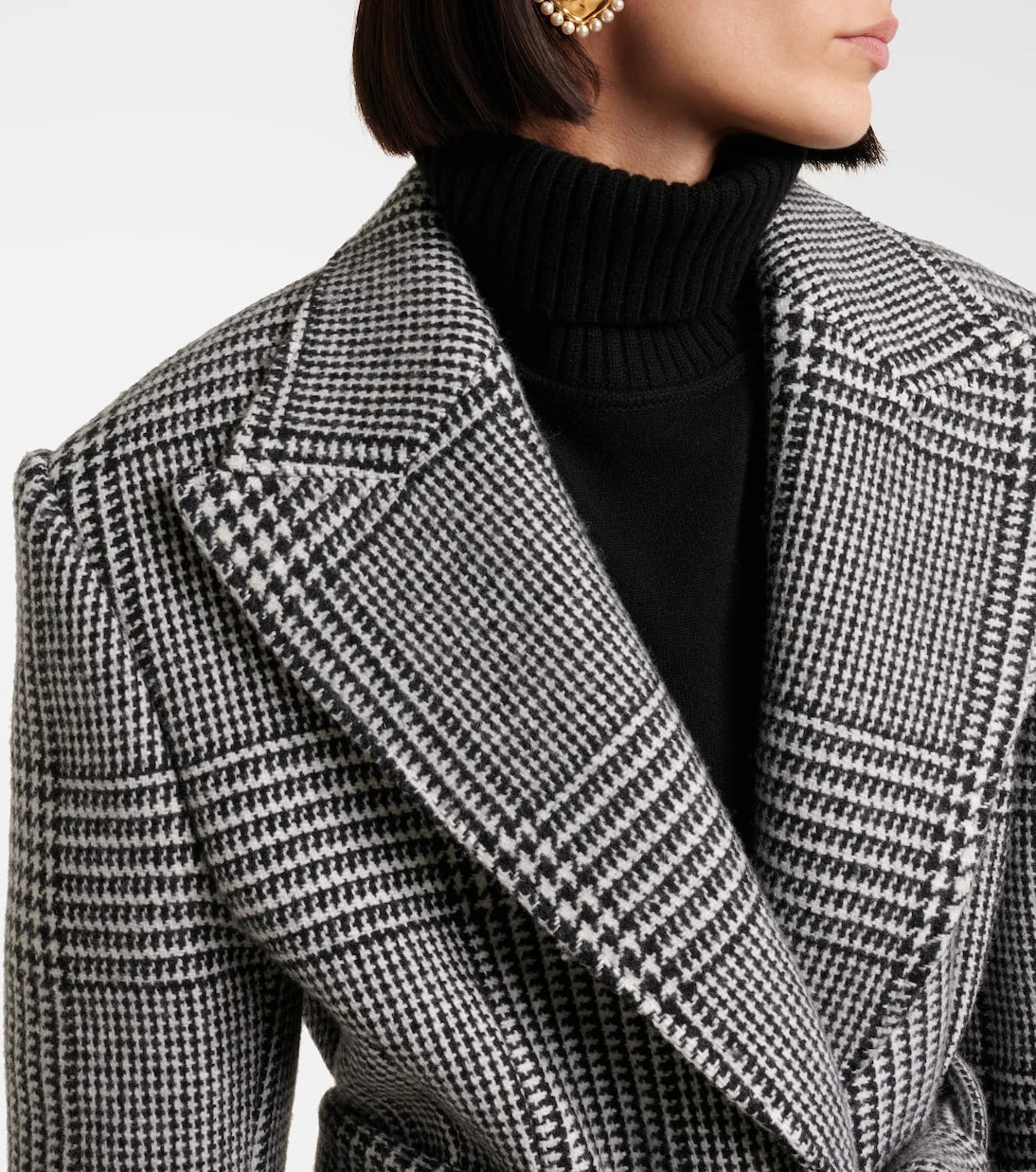 Dolce&Gabbana - Houndstooth wool-blend coat