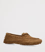 Le Monde Beryl Brown Suede Moccasin Driver Shoes