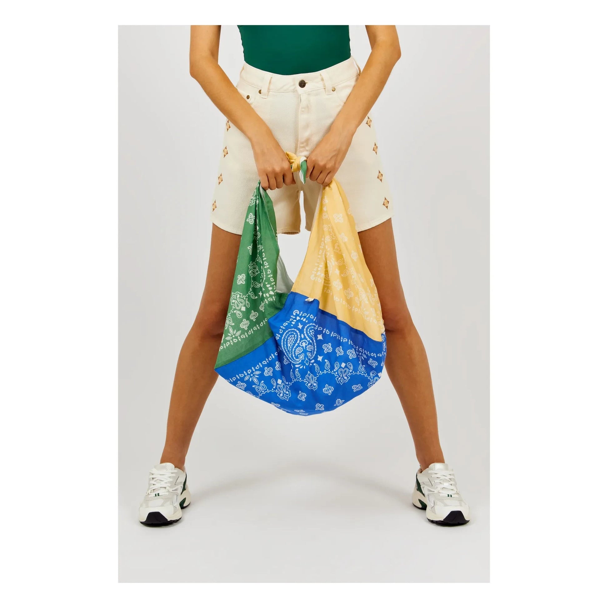 a.p - Cotton Veil Bandana Bag | Blue