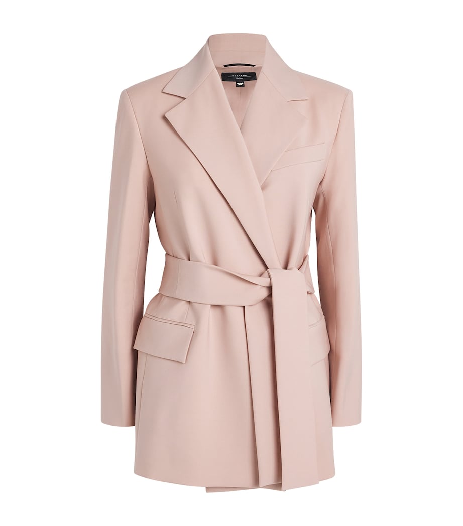 Weekend Max Mara Pink Virgin Wool Belted Blazer