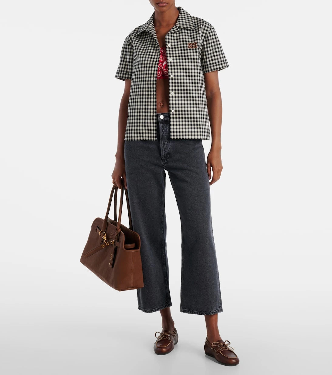 Agolde - Arc cropped mid-rise wide-leg jeans