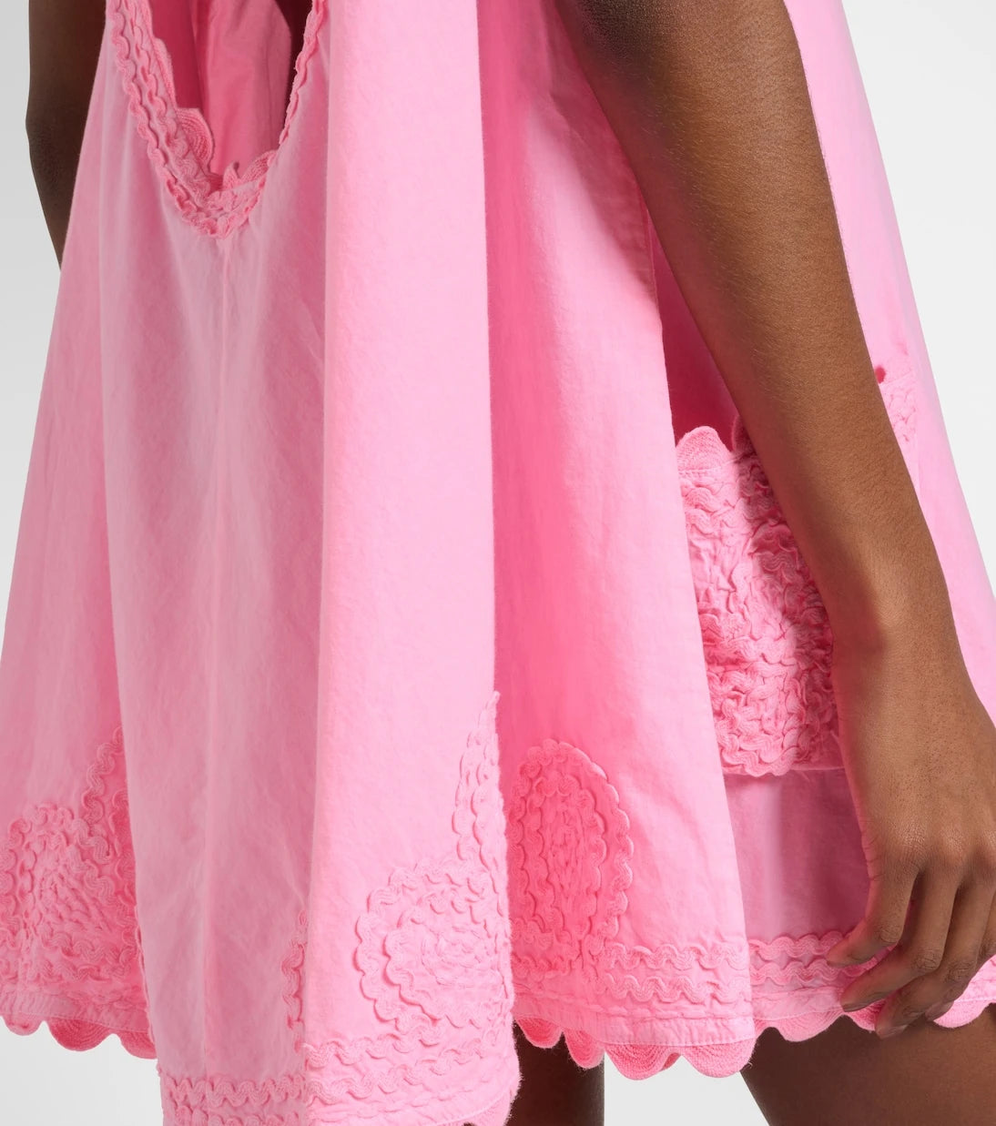Juliet Dunn - Embroidered cotton poplin minidress