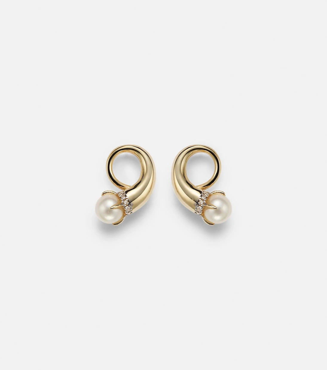 Mateo - 14kt gold earrings with diamonds and pearls