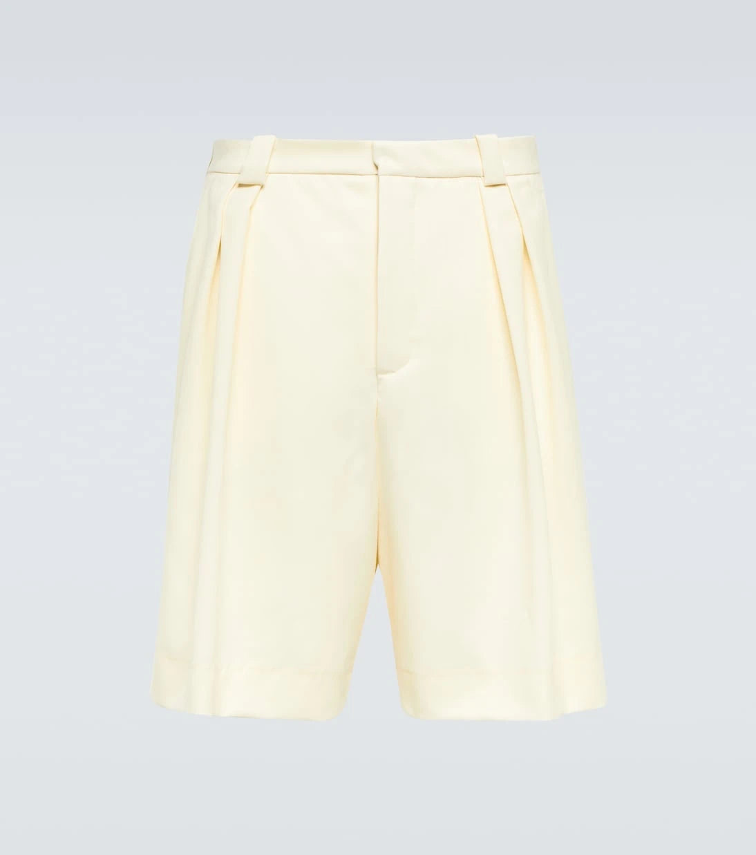 King & Tuckfield - Pleated high-rise wide-leg wool shorts