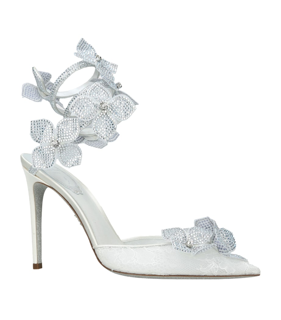 White Embellished Floriane Pumps 105