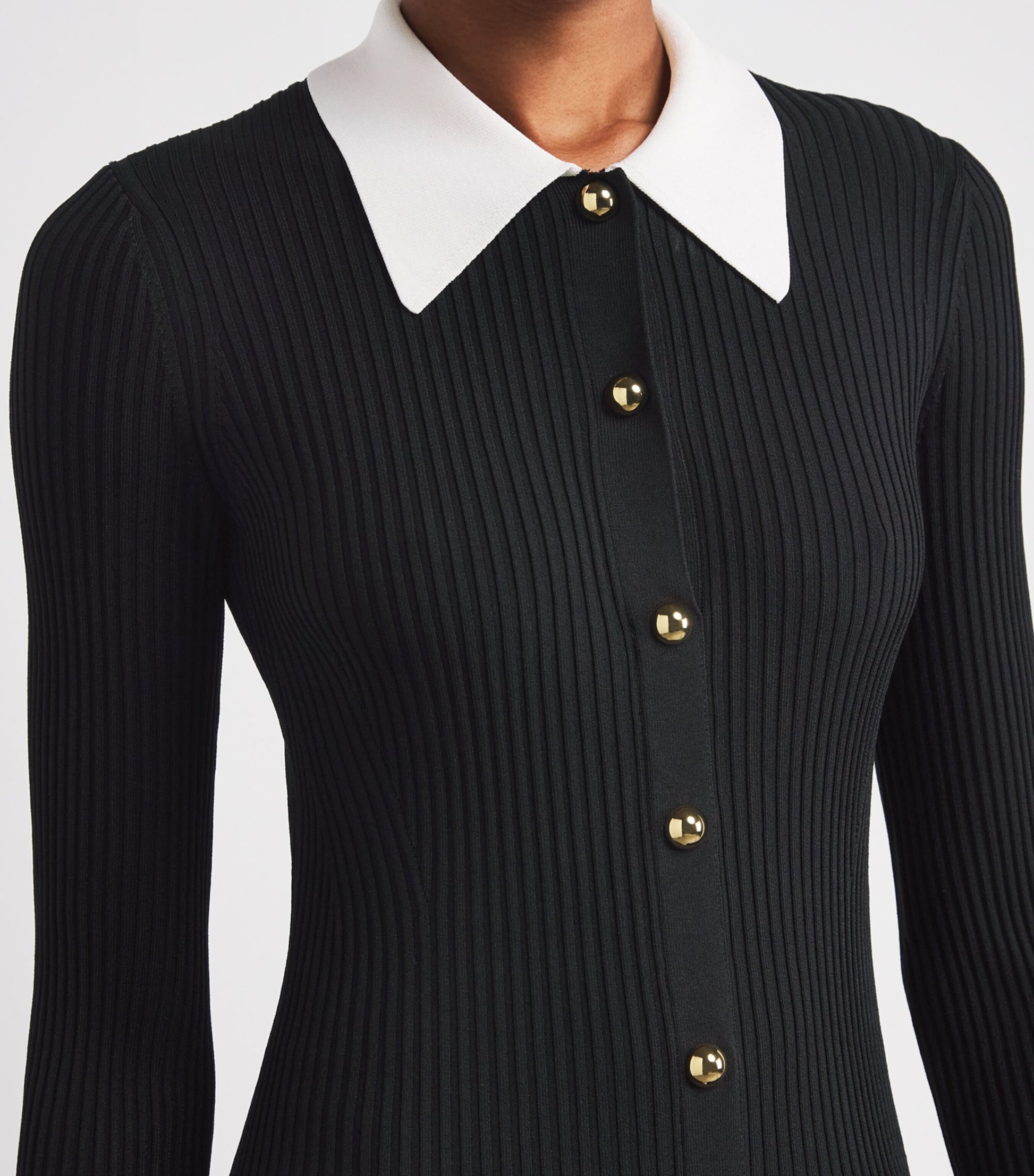 Simkhai Black Ribbed Phillipa Midi Dress