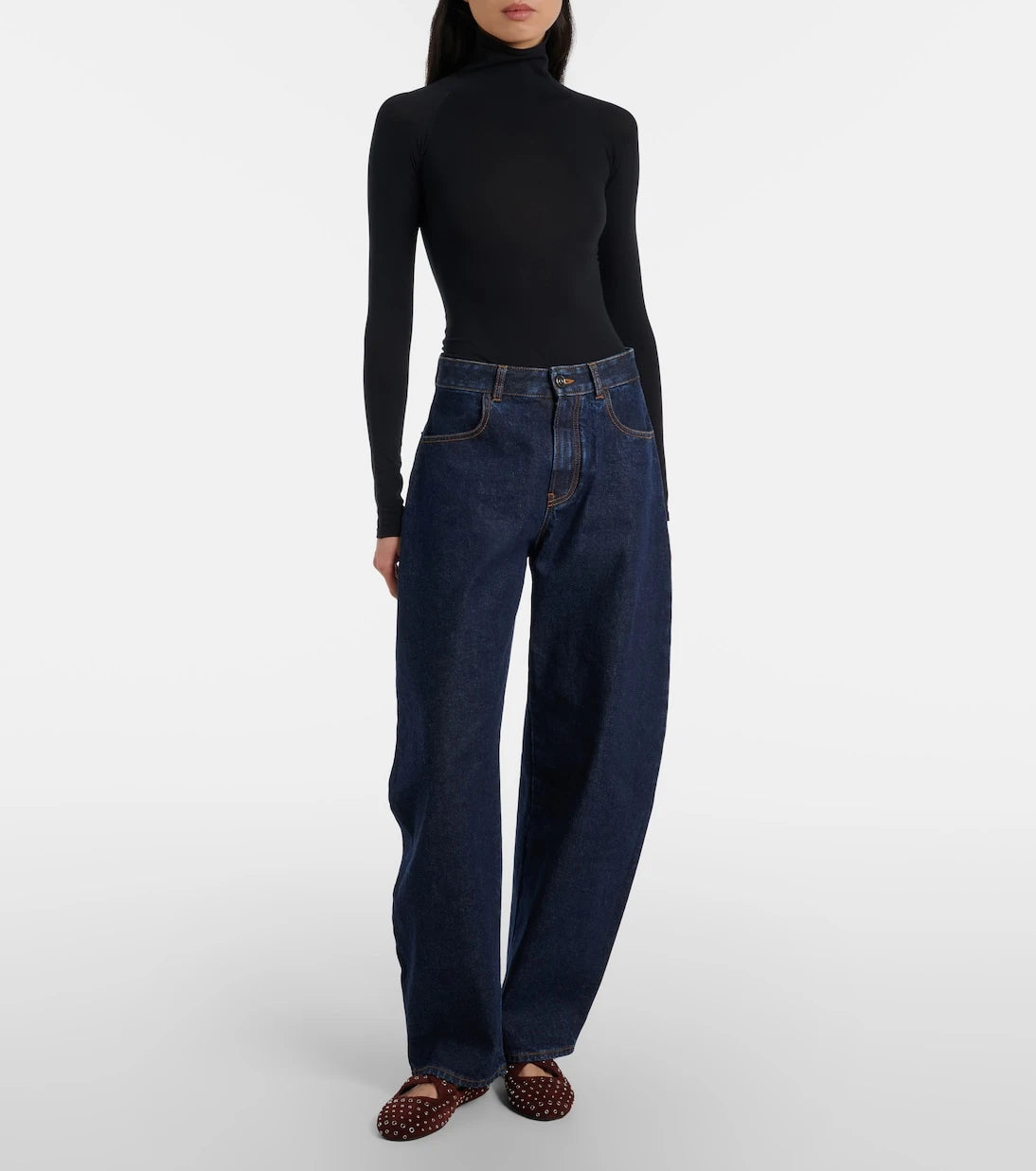 Alaïa - Embellished suede ballet flats
