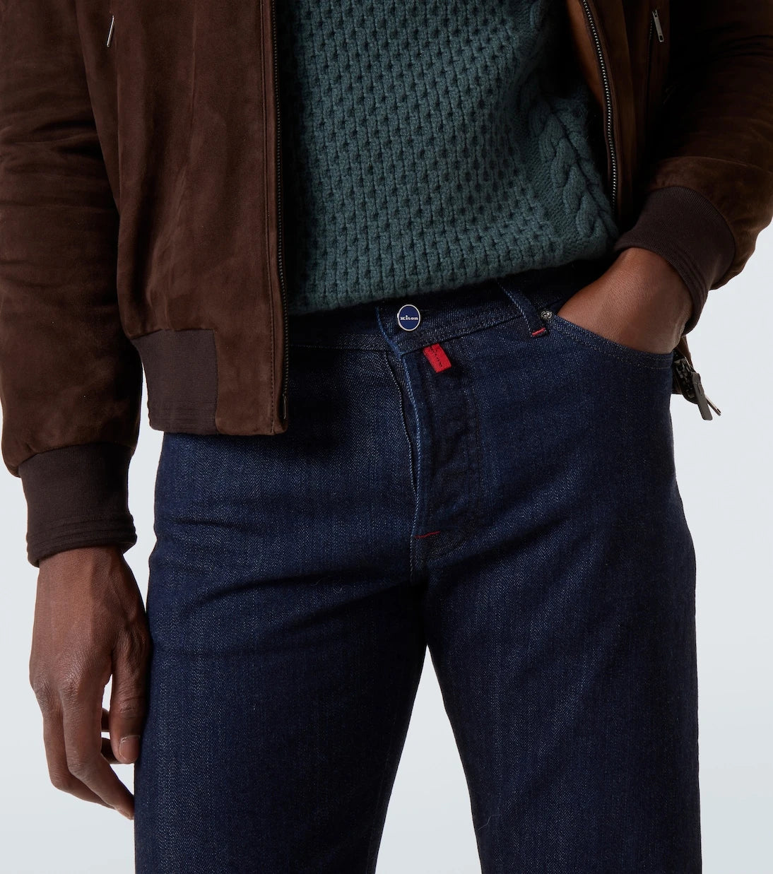 Kiton - بنطال جينز سكيني متوسط الارتفاع
