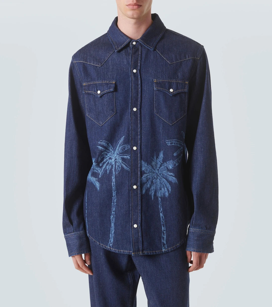 Alanui - Jungle printed denim shirt