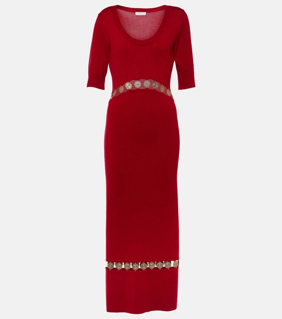 Rabanne - Wool-blend maxi dress