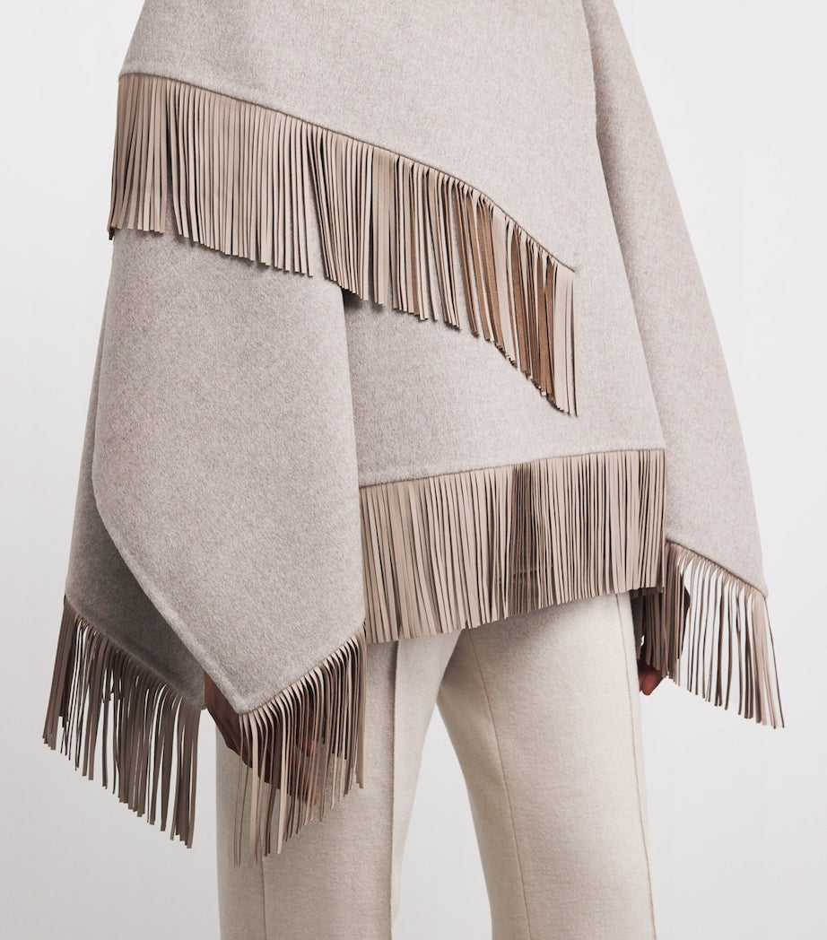 Agnona Grey Wool-Alpaca-Cashmere Poncho