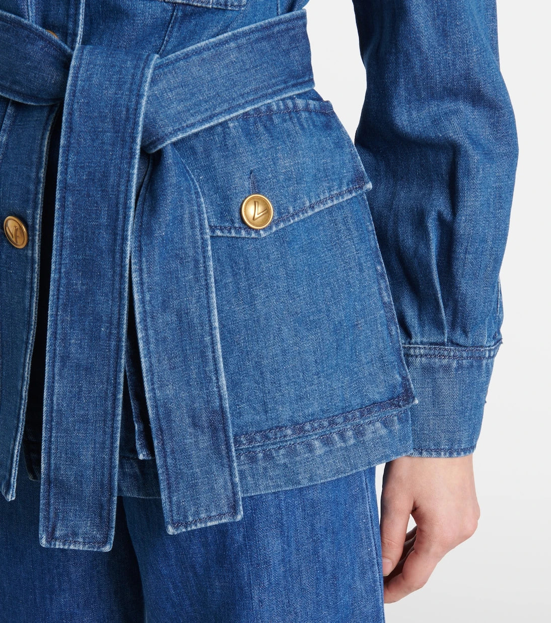 Valentino - Belted denim jacket