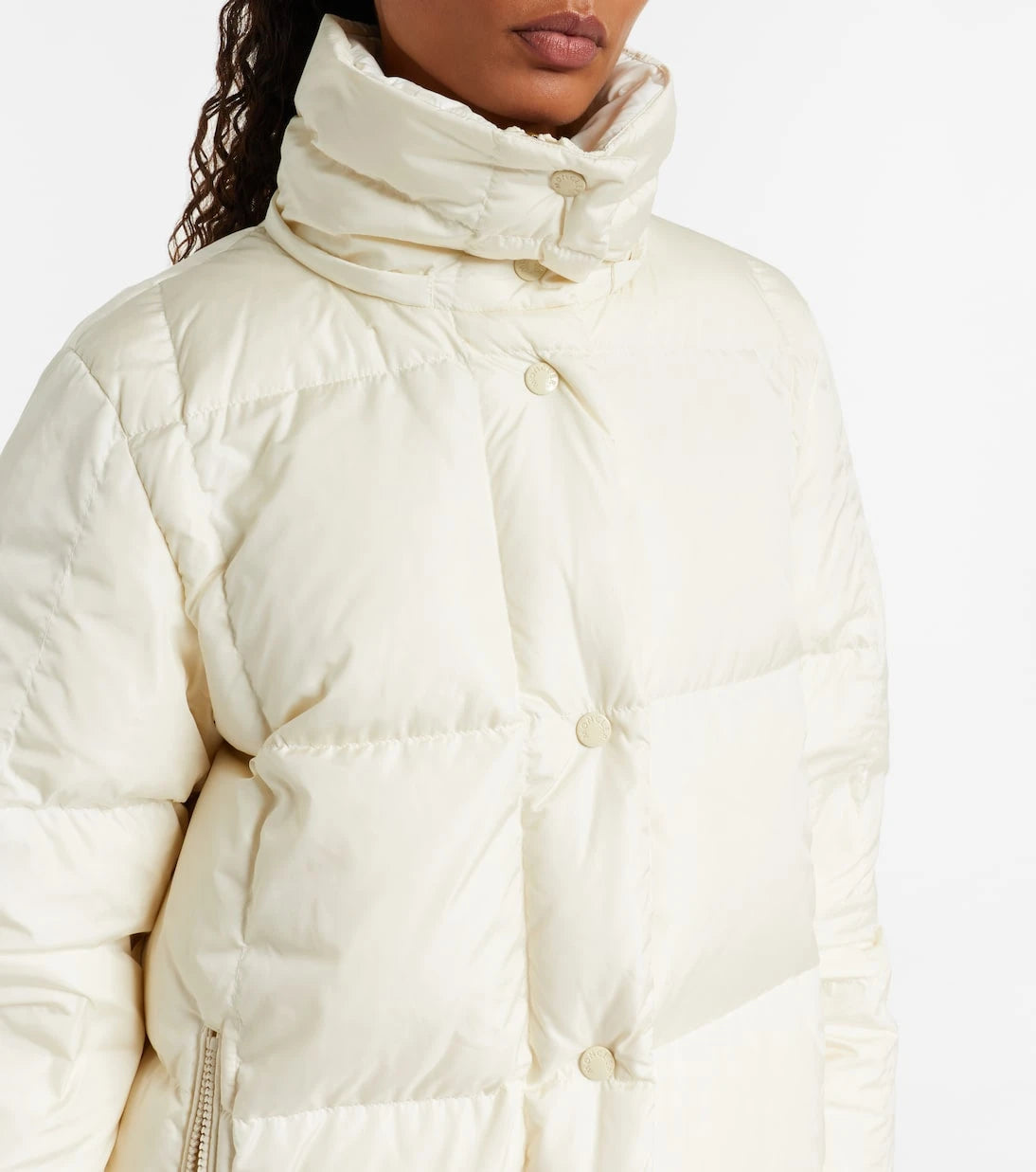 Moncler - معطف مبطن قصير من الريش