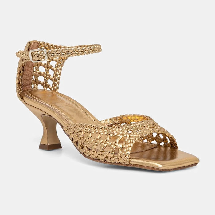 Souliers Martinez сандали с нисък ток от кожа VERONICA