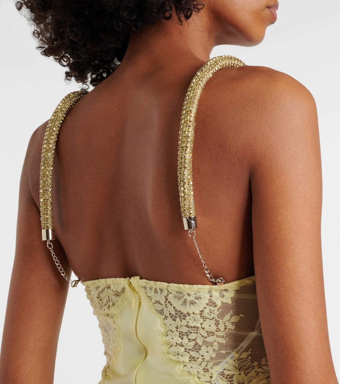 Self-Portrait - x Christopher Kane lace-trimmed satin maxi dress