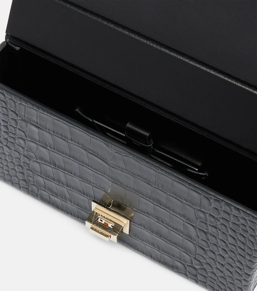 Tom Ford - حقيبة كلاتش جلدية بنمط التمساح T Latch
