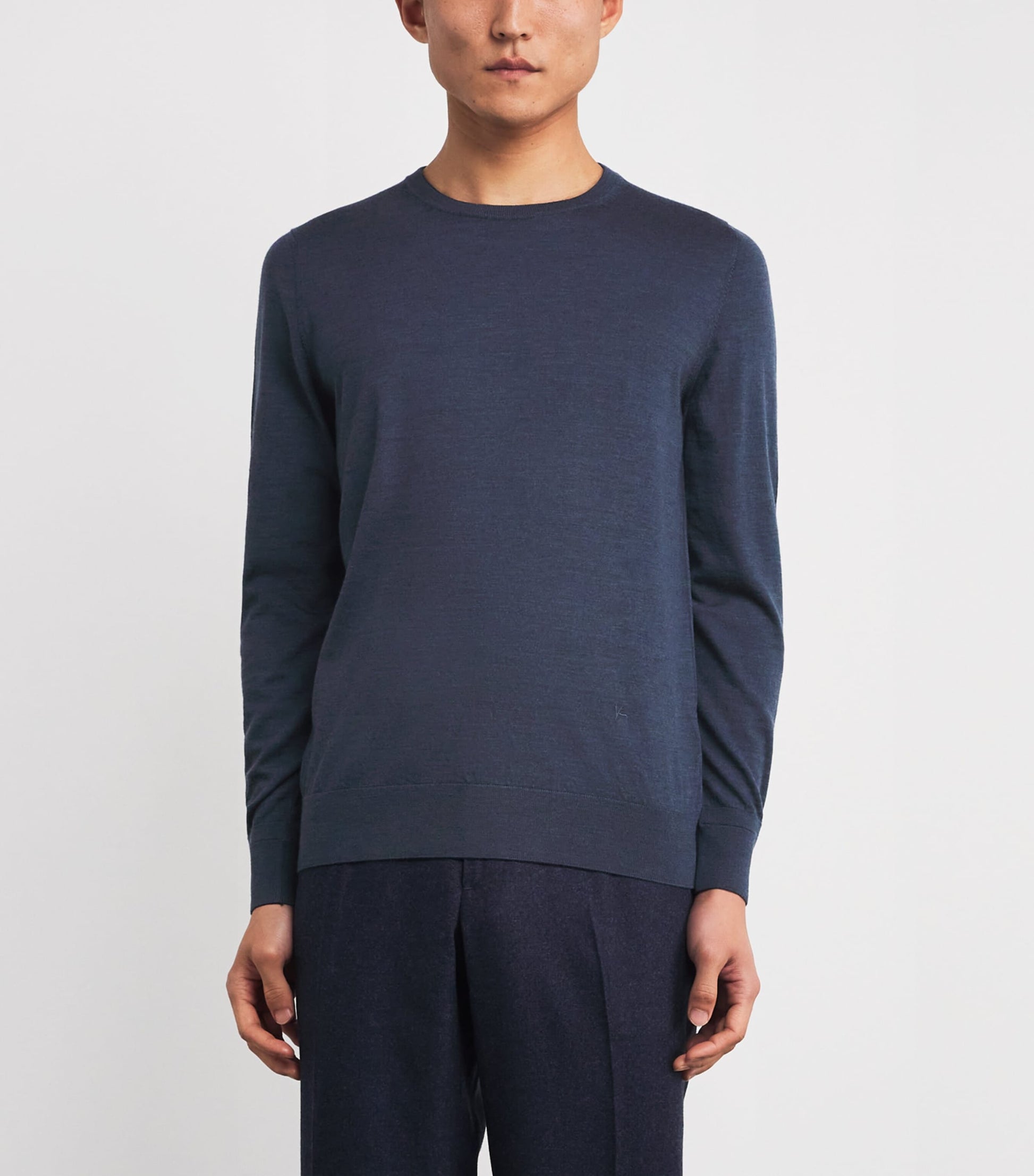 Isaia Blue Wool Crew-Neck Sweater
