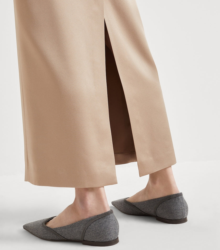 Brown Satin Maxi Skirt