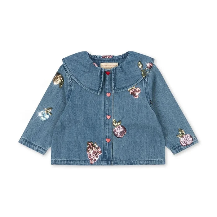 Детско дънково яке Konges Sløjd MAGOT SEQUIN DENIM SHIRT GOTS