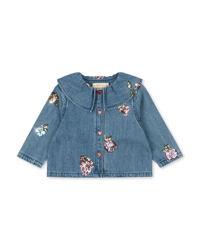 Детско дънково яке Konges Sløjd MAGOT SEQUIN DENIM SHIRT GOTS