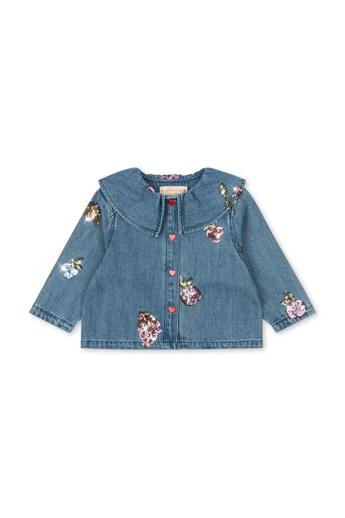 Детско дънково яке Konges Sløjd MAGOT SEQUIN DENIM SHIRT GOTS