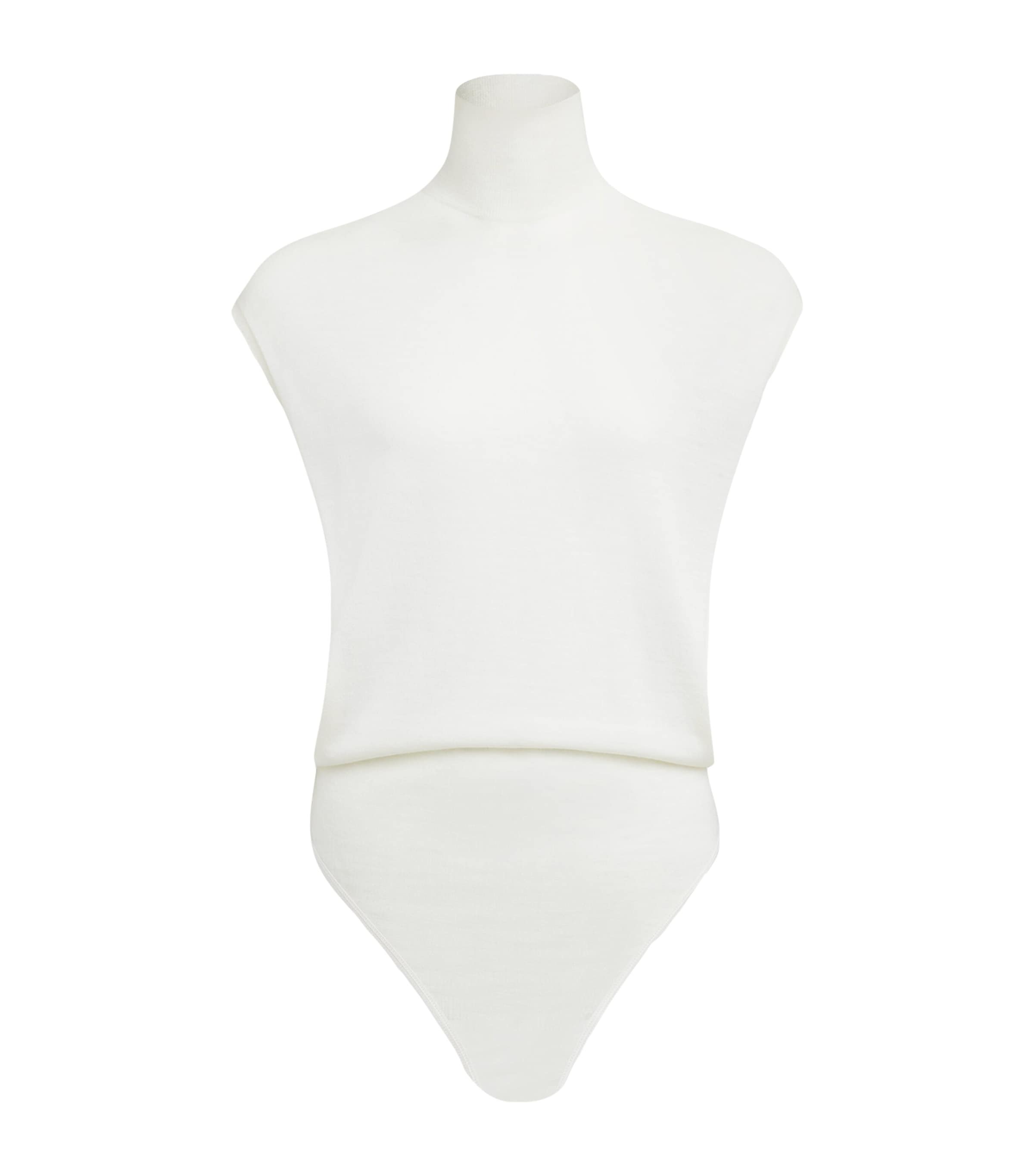 Alaïa White Cap-Sleeve Bodysuit