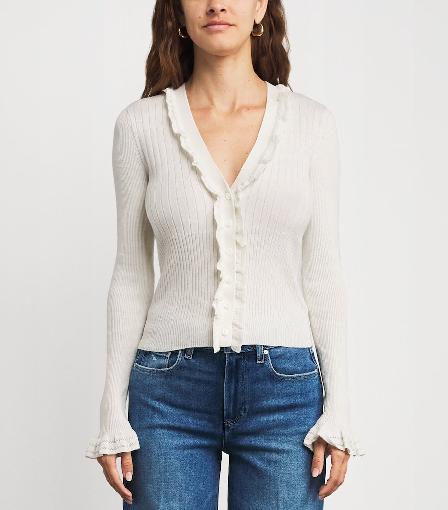 PAIGE White Organic Cotton-Blend Demetra Cardigan