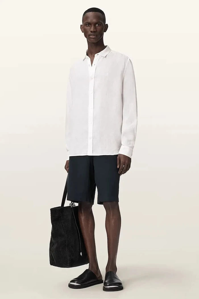 AllSaints риза мъжка от лен LOOM