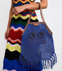 Anya Hindmarch Blue Macrame Fringe Eyes Tote Bag