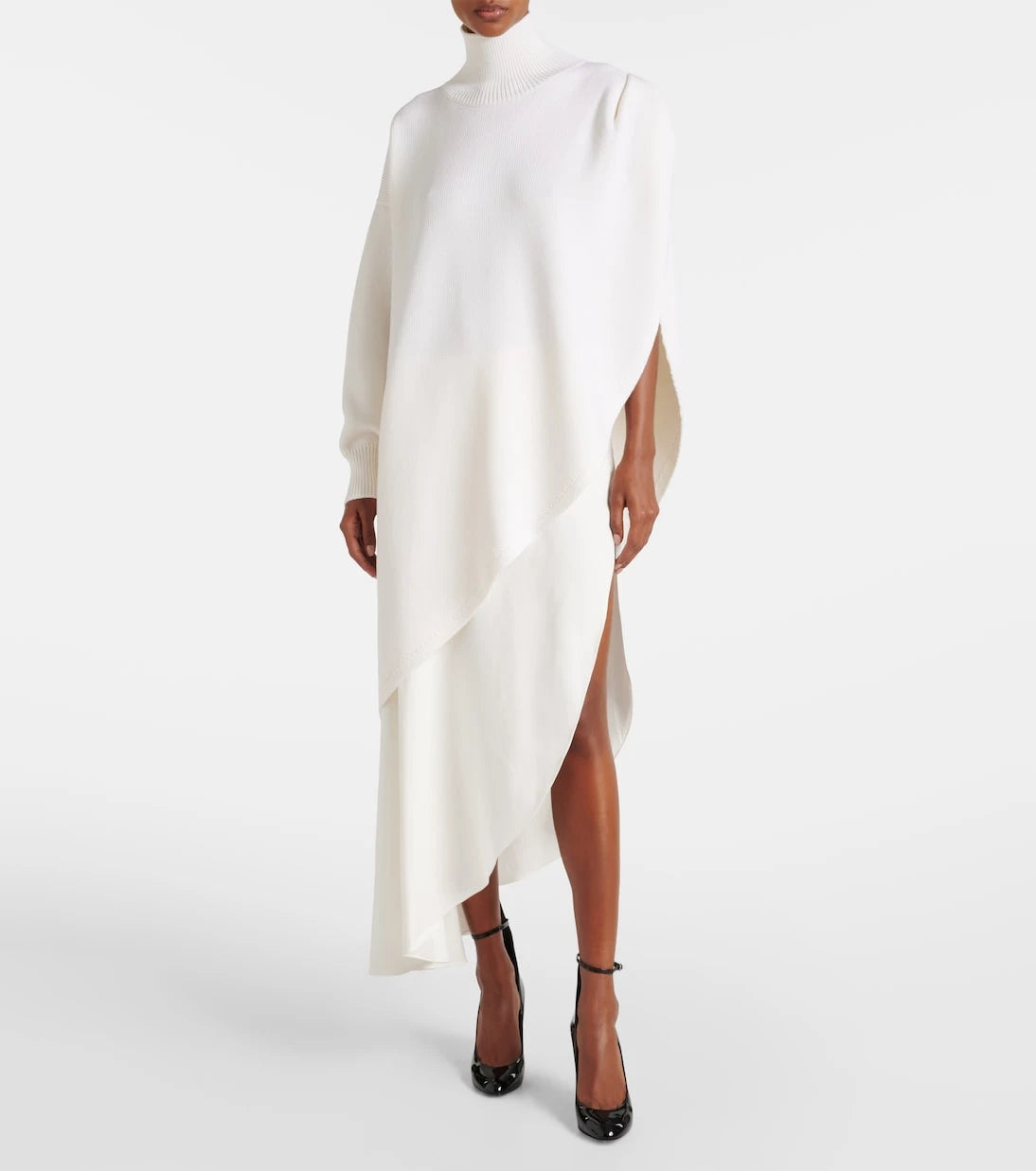 Alaïa - سترة صوف غير متماثلة ذات وشاح