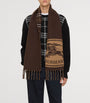 Brown Cashmere Reversible Check EKD Scarf