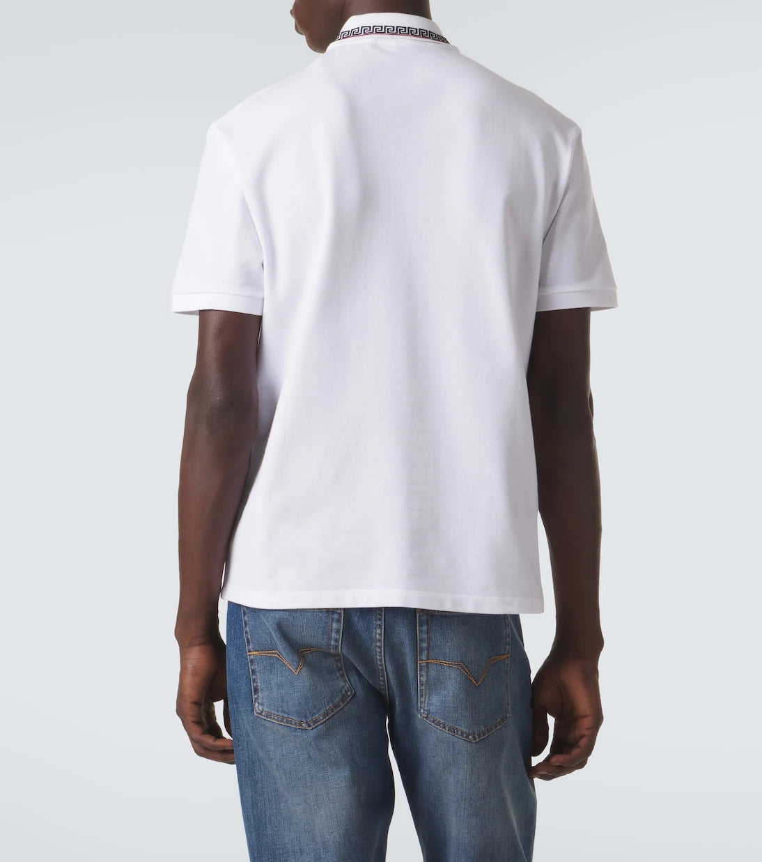 Versace - Greca cotton piqué polo shirt