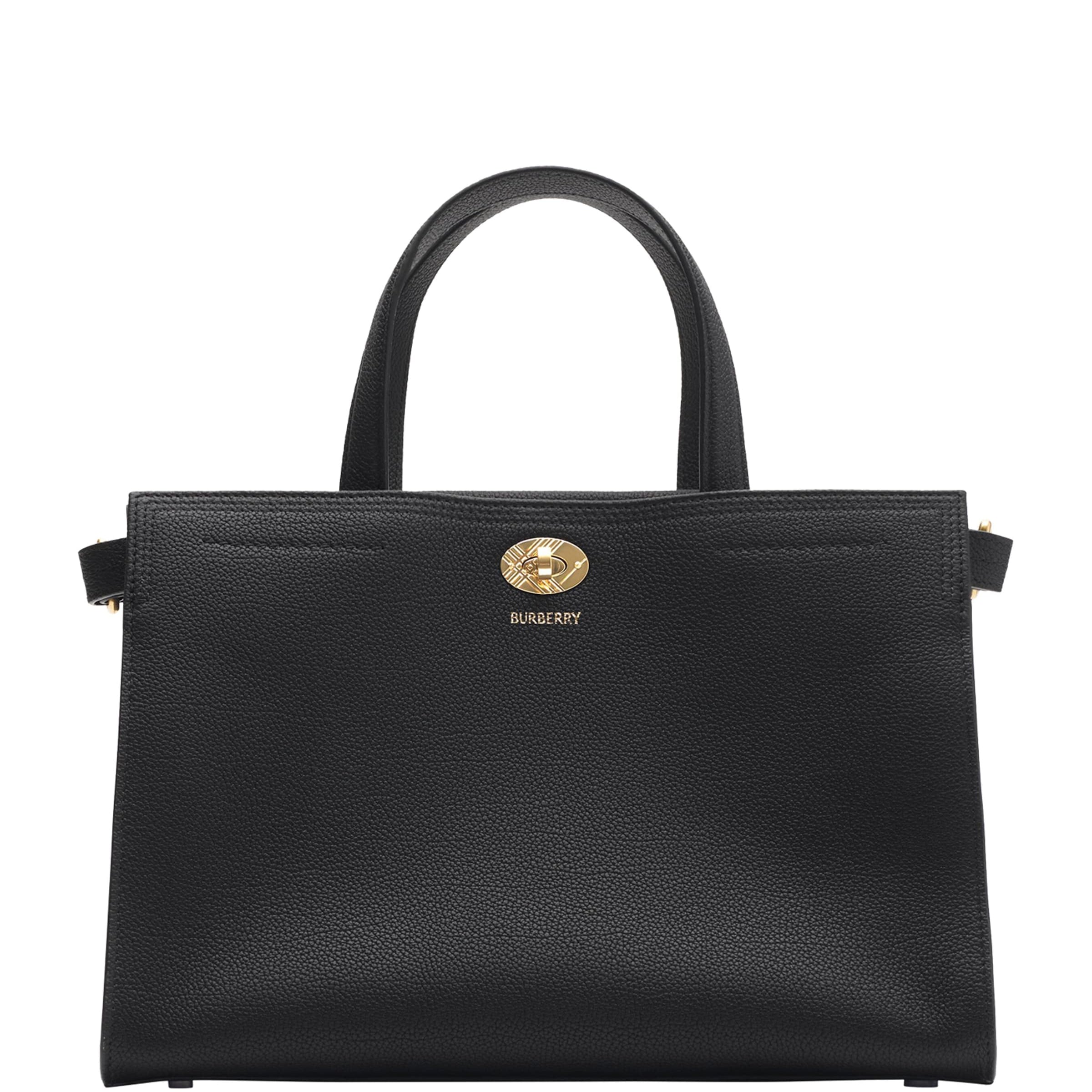 Burberry Black Small Calfskin Cotswolds Tote Bag