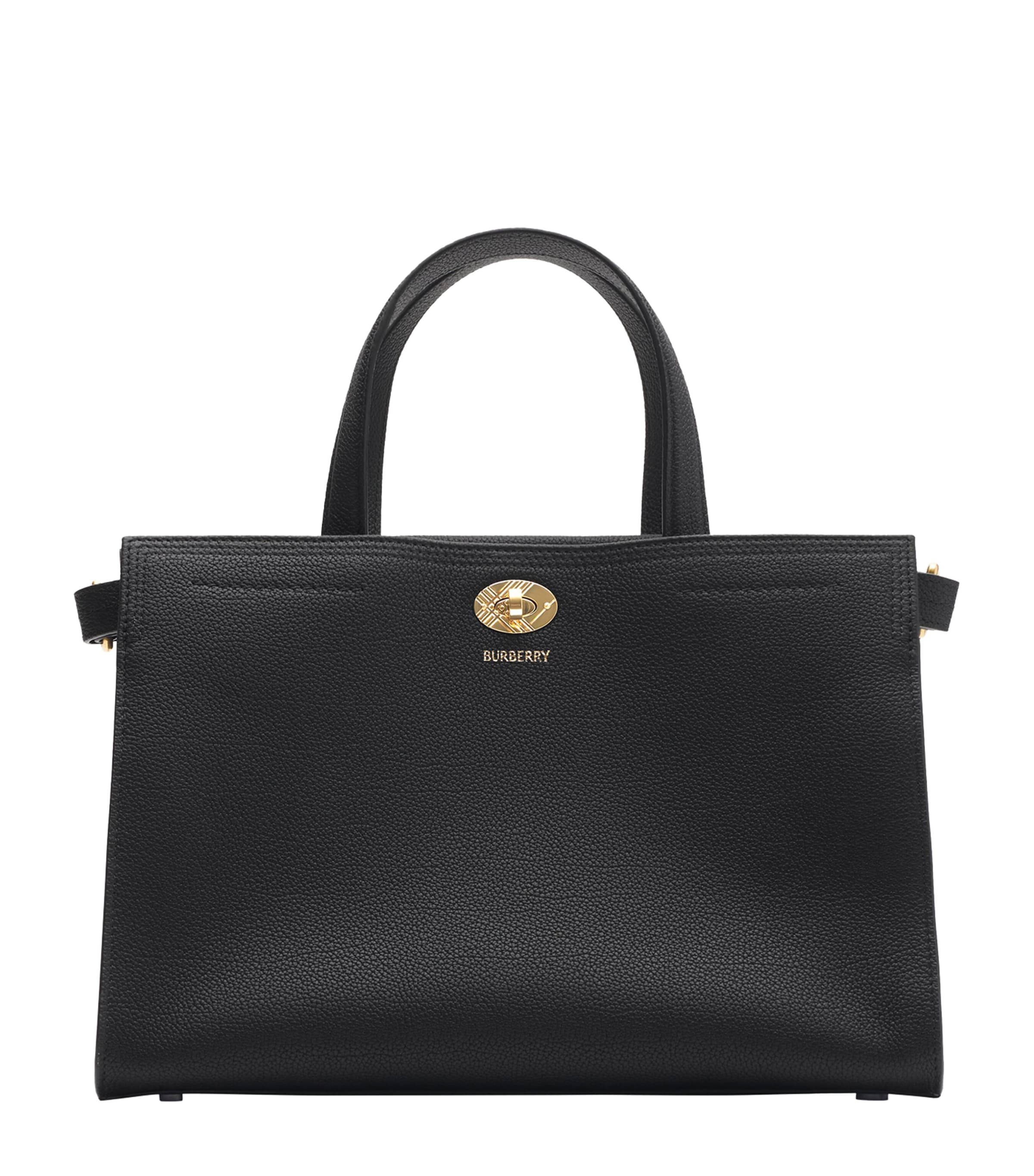 Burberry Black Small Calfskin Cotswolds Tote Bag