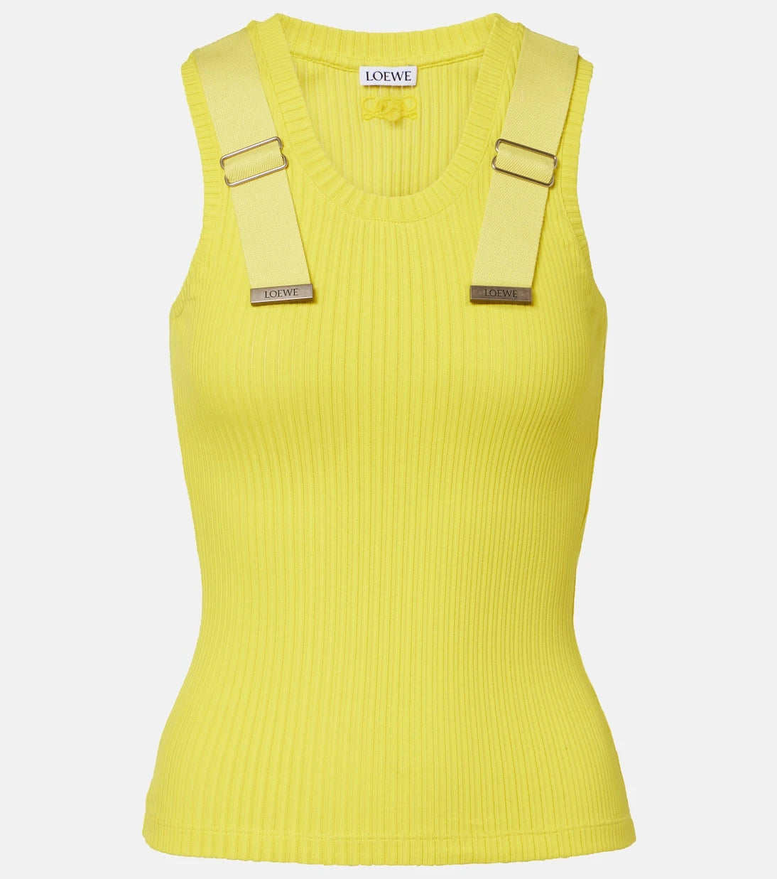 Loewe - Ribbed-knit cotton-blend tank top