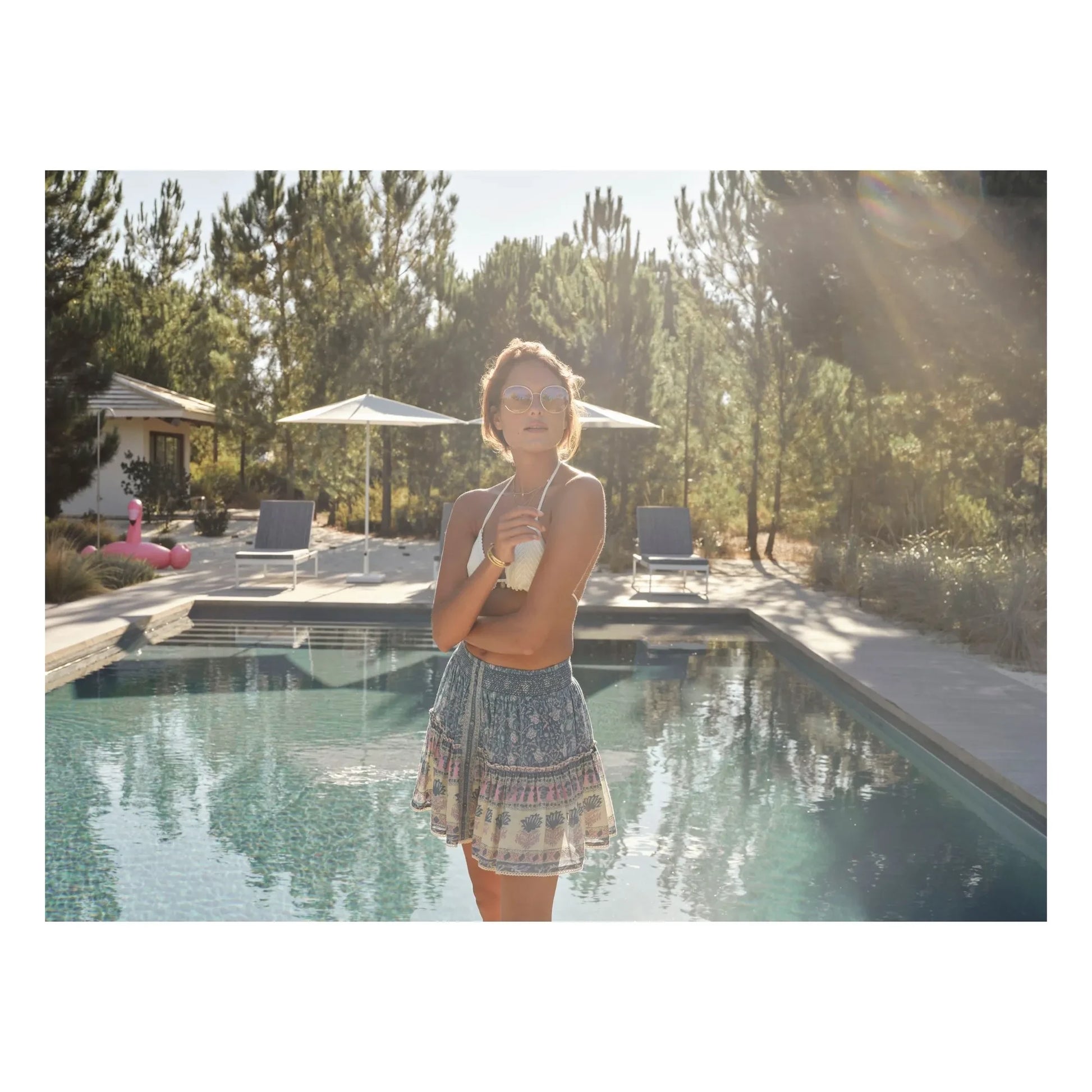 M.A.B.E. - Myla Cotton skirt | Blue