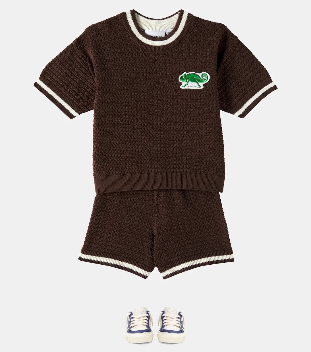 Mini Rodini - Patch-appliqué cotton crochet top