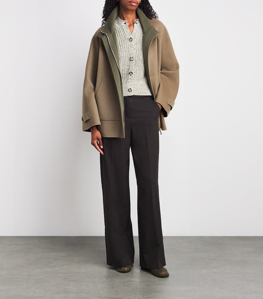 Green Virgin Wool Coat