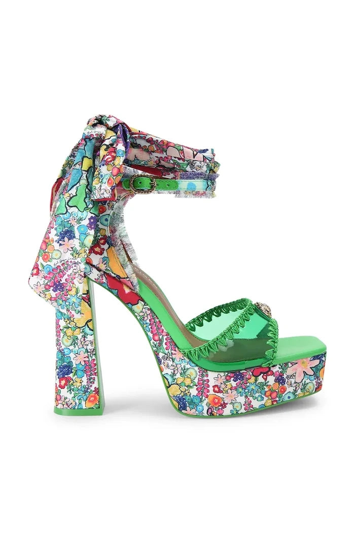 Kurt Geiger London Vinyl Tie Platform Kalın Topuklu Sandalet