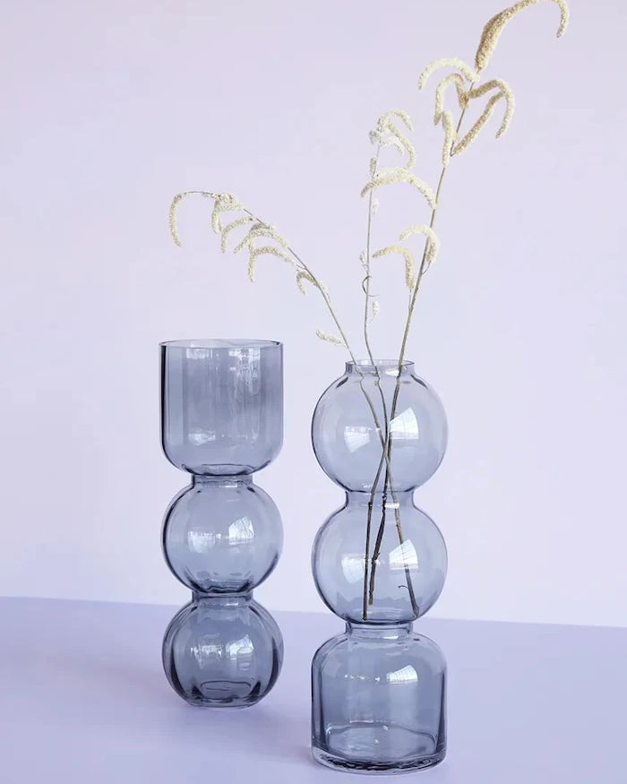 Hübsch Dekoratif Cam Vazo Seti 12 x 35 cm
