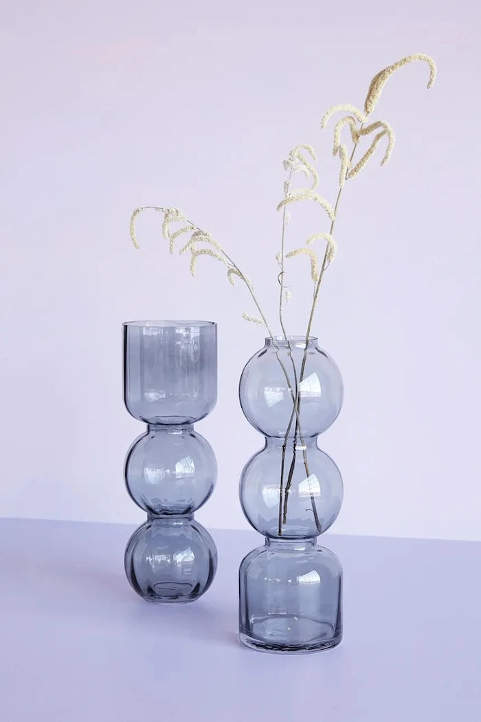 Hübsch Dekoratif Cam Vazo Seti 12 x 35 cm