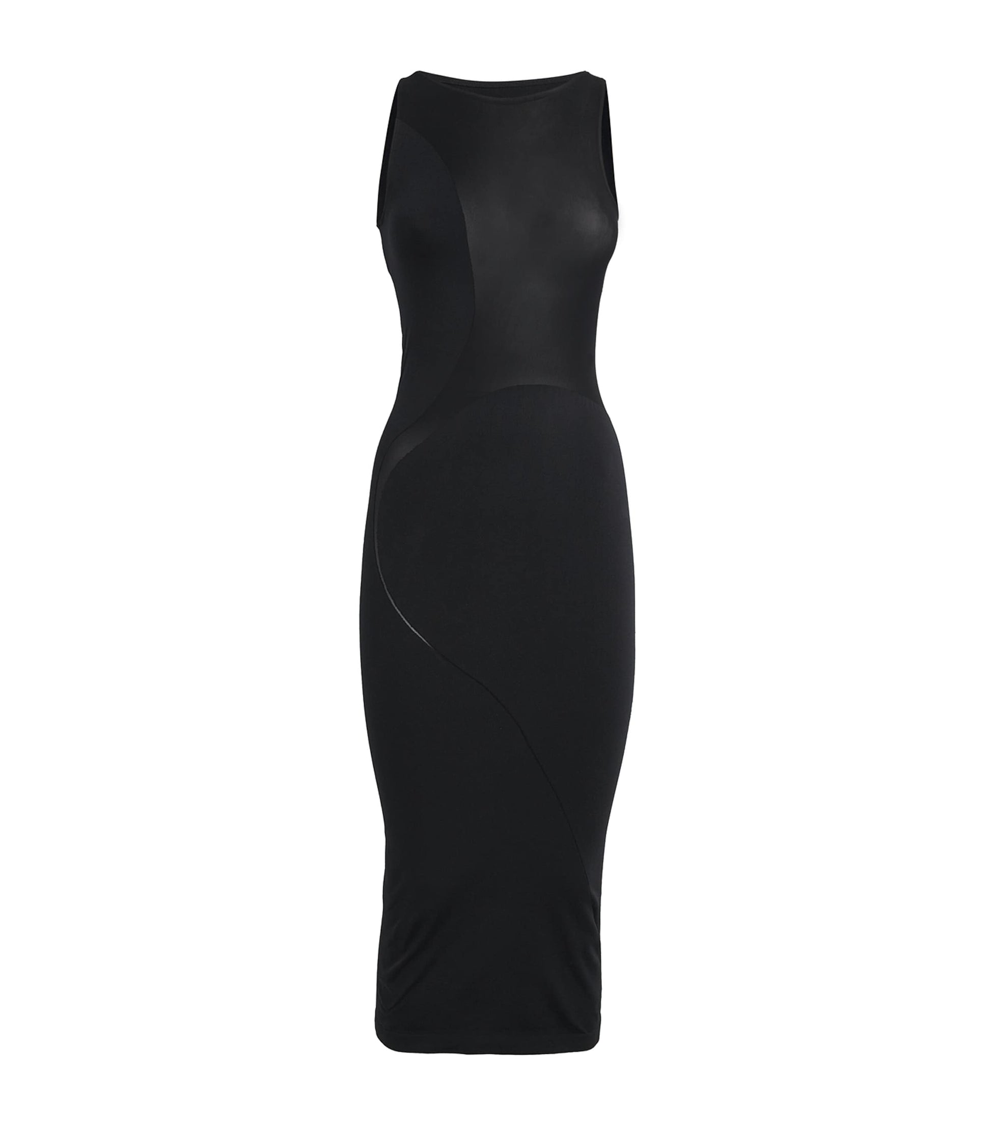 Wolford Black Sheer Bodycon Midi Dress