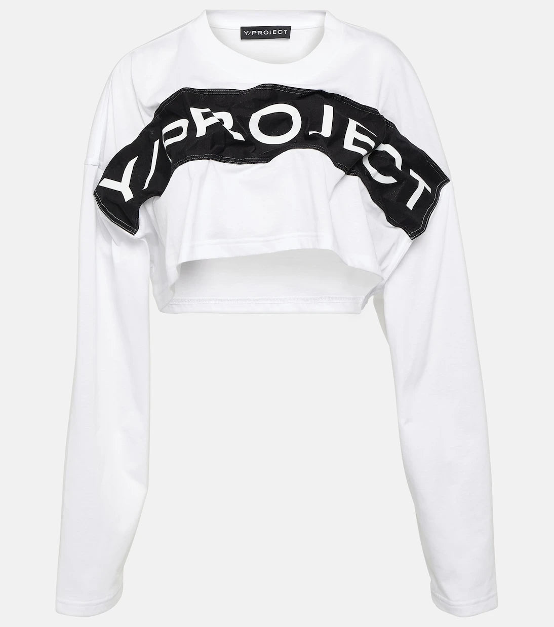 Y/Project - Logo cotton jersey crop top