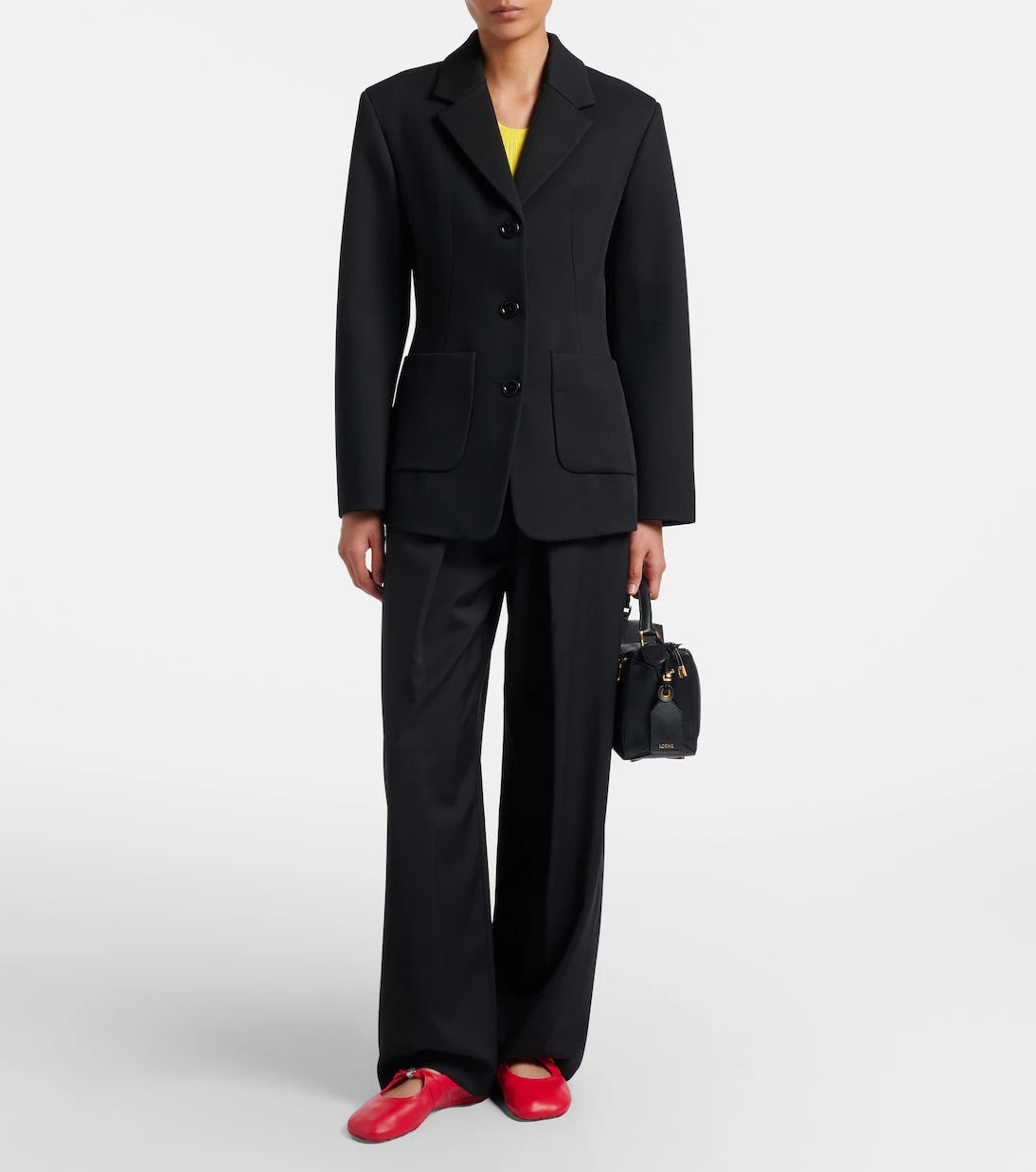 Loewe - Logo wool mid-rise straight pants