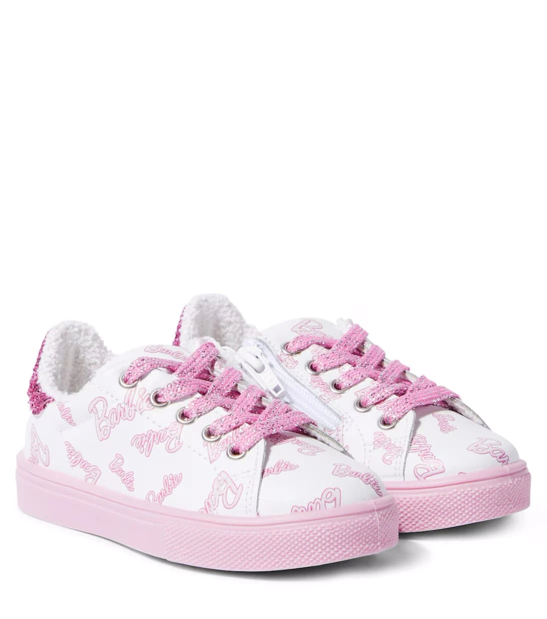 Monnalisa - x Barbie® embellished leather sneakers