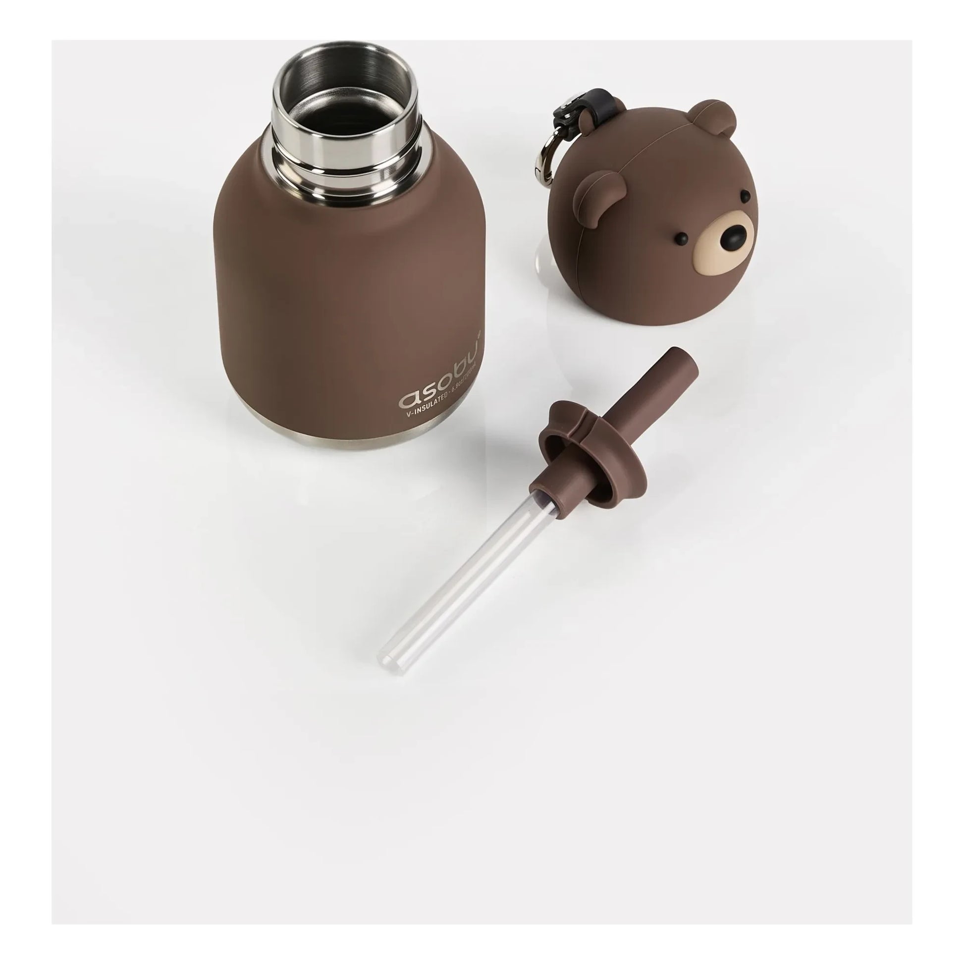 Asobu - Brown Bear stainless steel mini flask | Brown
