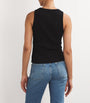 Maje Black Stretch-Cotton Rib-Knit Tank Top